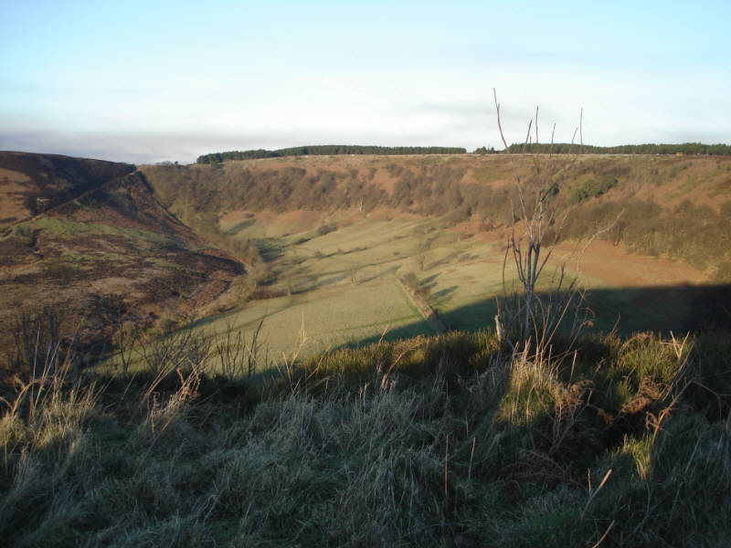 A view north into the heart of the Hole of Horcum, from a small ridge on the eastern slopes of the hole. 