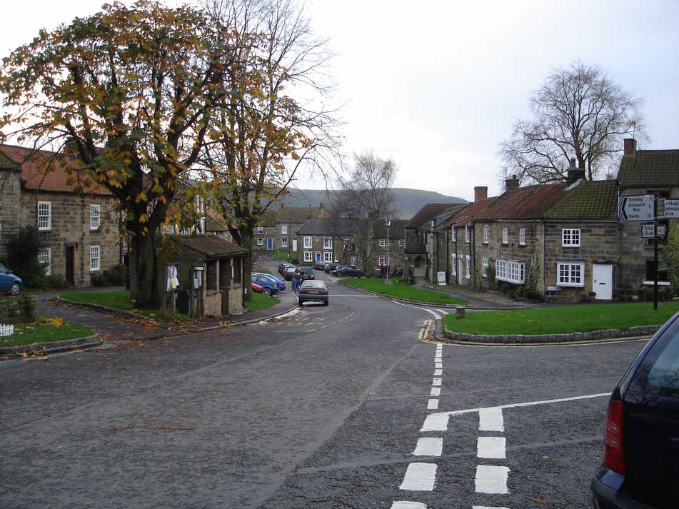 Looking south across the market square in Osmotherley