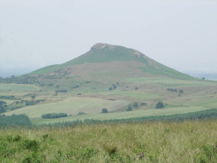 A view of Roseberry Topping from the south, showing its famous profile. 