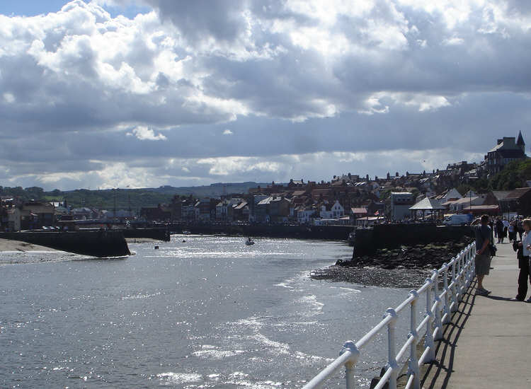 A view back towards Whitby Harbour from the West Pier.
