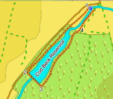 Map for walk around Codbeck Reservoir