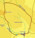 Map for walk on the moors above Commondale