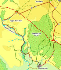 Map for walk around Gormire Lake and the White Horse of Kilburn