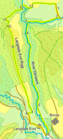 Map for walk up Langdale Rigg