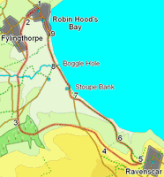 Map for walk from Robin Hood's Bay