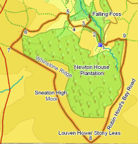 Map for walk around Gormire Lake and the White Horse of Kilburn