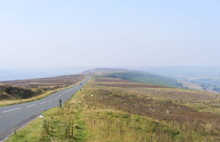 Hazy view of Castleton Rigg