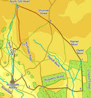 Map for walk around Gormire Lake and the White Horse of Kilburn